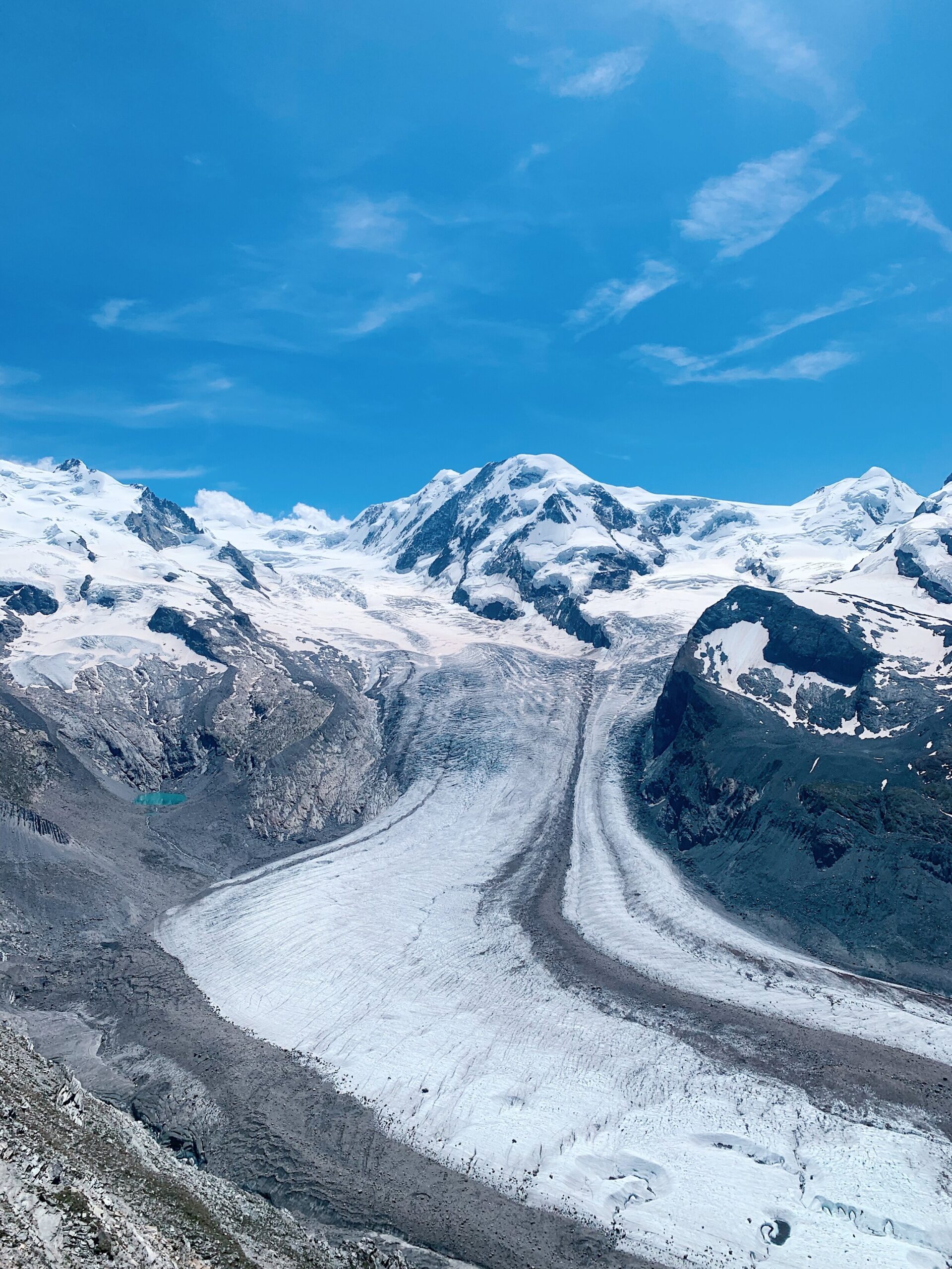 The Gorner Glacier south-east of Zermatt.